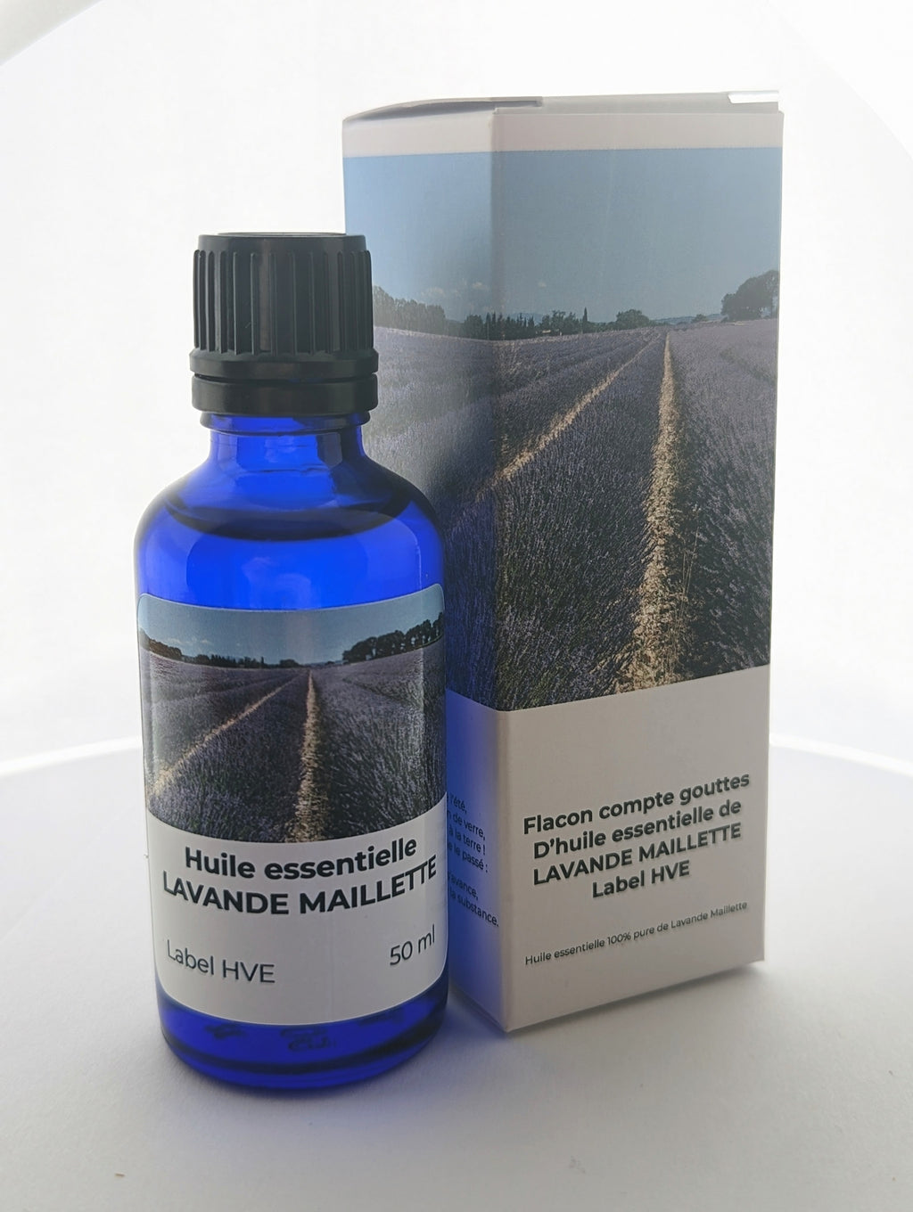 Flacon et boîte de l'huile essentielle de Lavande Maillette
